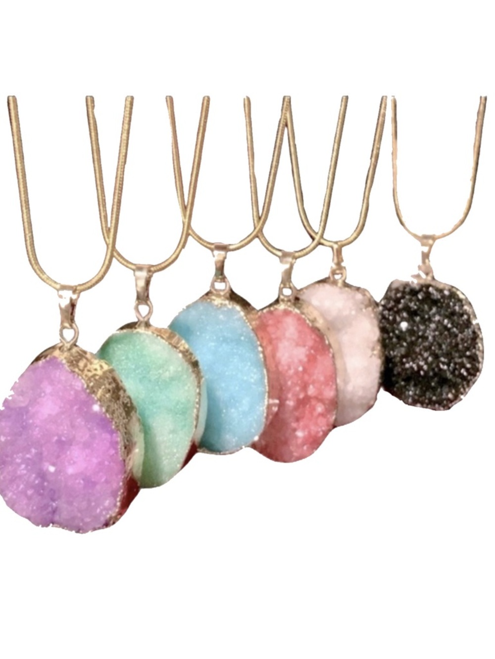 Unique Druzy Crystal Necklace in Assorted Colors